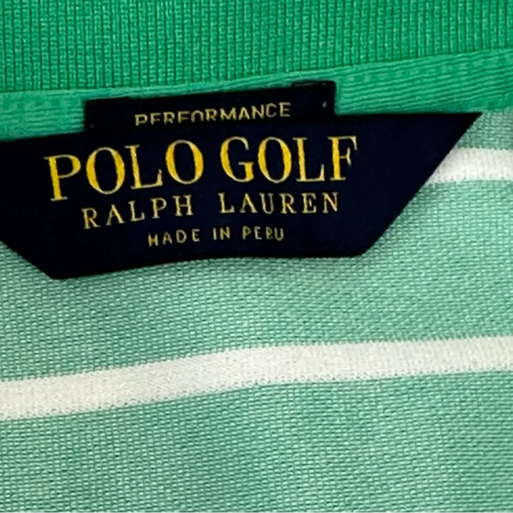 Polo golf performance Ralph‎ Lauren men’s M polo shirt green with white stripes